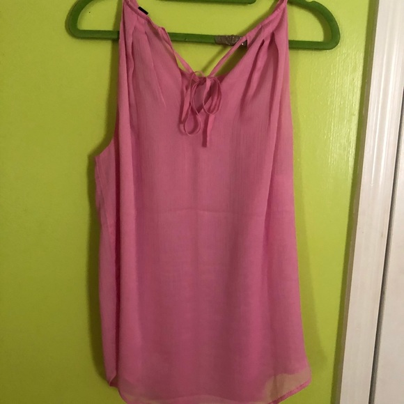 Pink, high neck sleeveless top - Picture 2 of 3